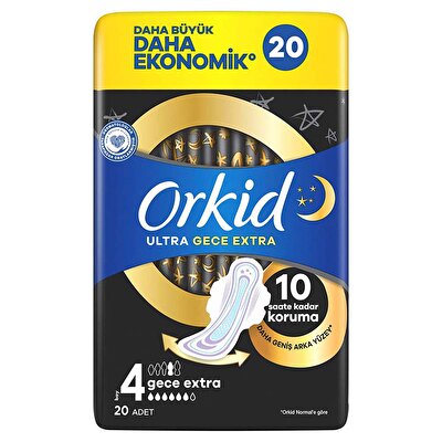 Orkid Orkid Hijyenik Ped Ultra Extra Dörtlü Gece 20'li