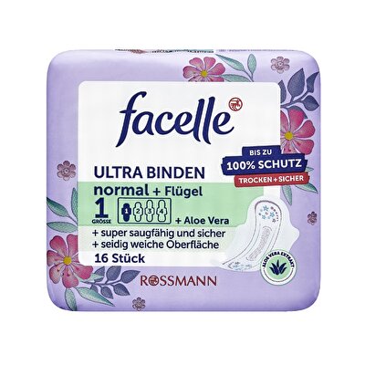 Facelle Facelle Ped Ultra Normal Kanatlı Aloe Veralı 16'lı