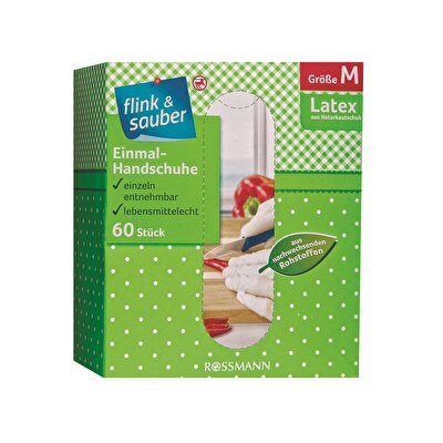 Flink & Sauber Flink & Sauber Tek Kullanımlık Eldiven M Beden 60'lı