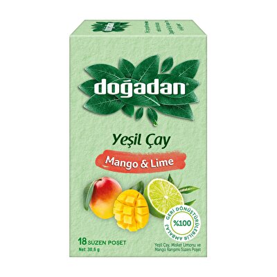 Doğadan Doğadan Yeşil Çay Mango & Lime 18'li
