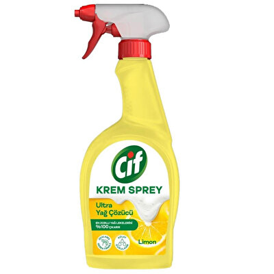 Cif Cif Krem Sprey Ultra Yağ Çözücü Yüzey Temizleyici Limon 750 ml