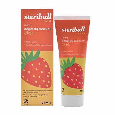 Steriball Steriball Diş Macunu 0-6 Yaş Çilek Florürsüz 75 ml