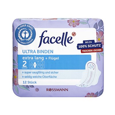 Facelle Facelle Ped Ultra Ekstra Uzun Kanatlı 12'li