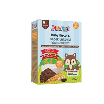 Newkid Newkid Bebek Bisküvisi Kakao ve Fındıklı 200 gr