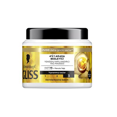 Gliss Gliss Saç Bakım Maskesi 4'ü 1 Arada Oil Nutritive Besleyici 400 ml