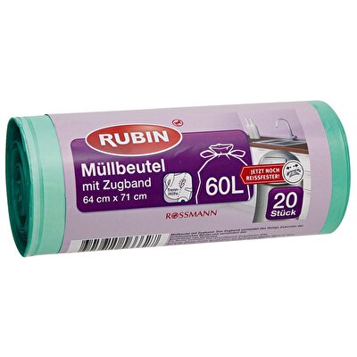 Rubin Rubin Çöp Torbası İpli - 60 Litre 64x71 cm 20'li