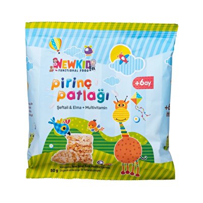 Newkid Newkid Fonksiyonel Pirinç Patlağı Şeftali Elma 50 gr