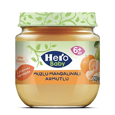 Hero Baby Hero Baby Muzlu Mandalinalı Armutlu Kavanoz Maması 125 gr