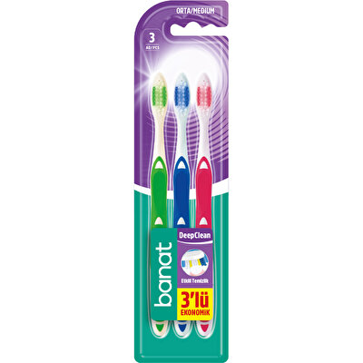 Banat Banat Diş Fırçası Deep Clean Orta 3'lü