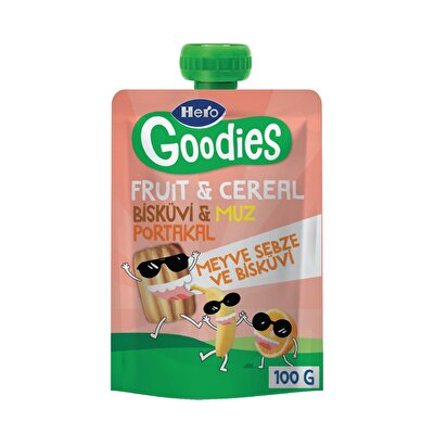 Hero Baby Hero Baby Goodies Meyve Püresi Muz Portakal Bisküvi Havuç 100 gr