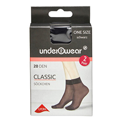 Underwear Underwear Soket Çorap 20 den, Siyah Standart Beden