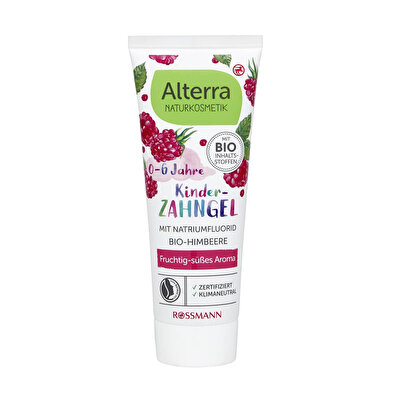 Alterra Alterra Çocuk Diş Macunu Organik Ahududulu Çilek Ekstraktlı, 0-6 Yaş 75 ml