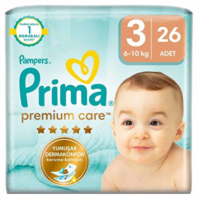 Prima Prima Bebek Bezi Premium Care 3 Beden Midi 26'lı