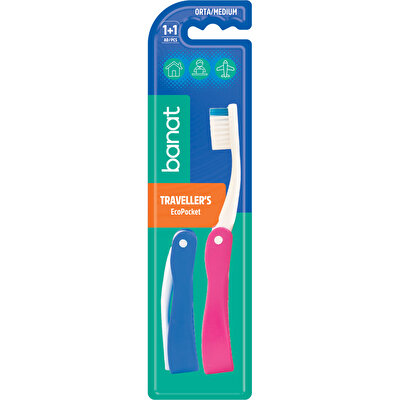 Banat Banat Diş Fırçası 2'li Eko Seyahat Orta
