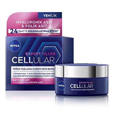 Nivea Nivea Cellular Expert Filler Sıkılaştırıcı Yaşlanma Karşıtı Gece Yüz Bakım Kremi 50 ml