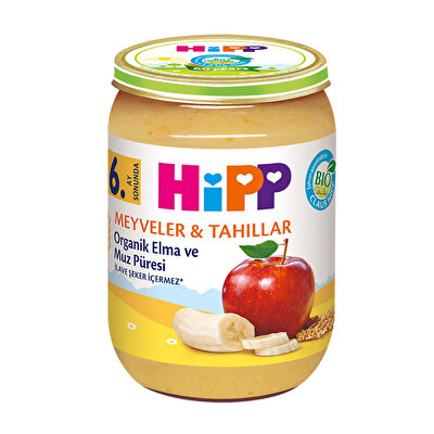 Hipp Hipp Organik Kavanoz Maması Elma ve Muz Püresi 190 gr