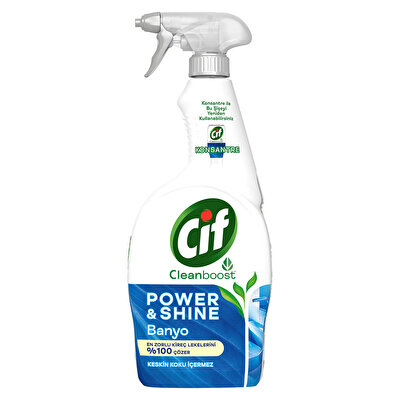 Cif Cif Power Shine Cleanboost Sprey Temizleyici Banyo İçin Temizleyici ve Kireç Çözücü 750 ml