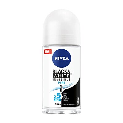 Nivea Nivea Kadın Roll-on Deodorant 72h Black&White Invisible Pure Anti-perspirant Koruma 50 ml