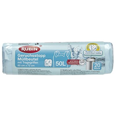 Rubin Rubin Çöp Torbası Kulplu - 50 Litre 60x72 cm 20 Adet