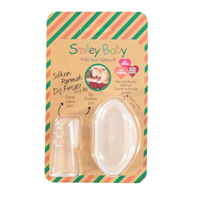 Smiley Baby Smiley Baby Şeffaf Saklama Kaplı Parmak Diş Fırçası