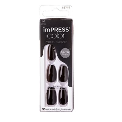 Impress Impress Color Kendinden Yapışkanlı Takma Tırnak Medium All Black
