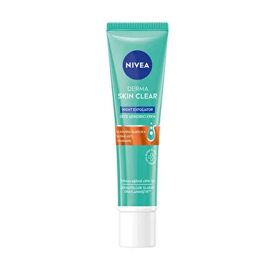 Nivea Nivea Derma Skin Clear Exfoliator Sivilce Karşıtı Gece Arındırıcı Krem 40 ml, Yağlı Cilt