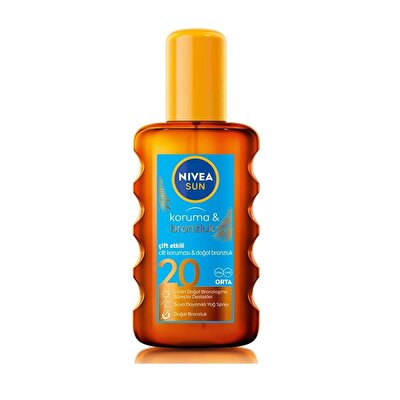 Nivea Sun Nivea Sun Koruma ve Bronzluk Güneş Yağı Spreyi SPF 30 Yüksek Güneş Koruması ve Doğal Bronzlaştırıcı 200 ml