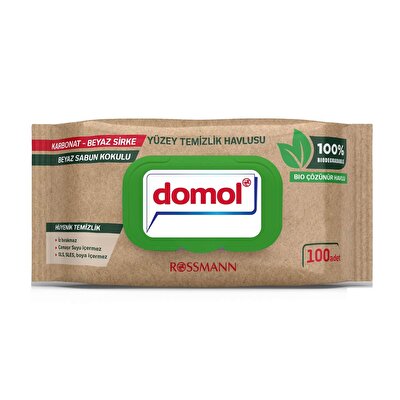 Domol Domol Bio Çözünür Yüzey Temizlik Havlusu 100'lü