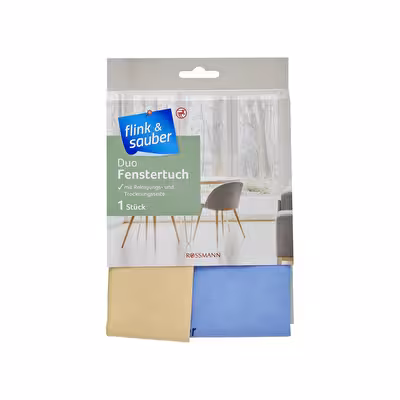 Flink & Sauber Flink & Sauber Mikrofiber Cam Bezi 2 Yüzeyli, Tekli, 35 x 40 cm