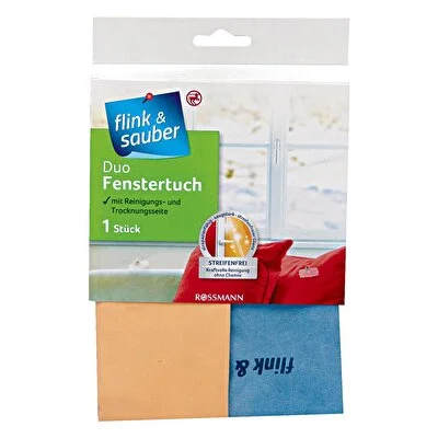 Flink & Sauber Flink & Sauber Mikrofiber Cam Bezi 2 Yüzeyli, Tekli, 35 x 40 cm