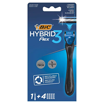 BIC BIC Flex3 Traş Bıçağı Hybrid 3 Bıçaklı 1 Sap 4 Kartuş 1 adet