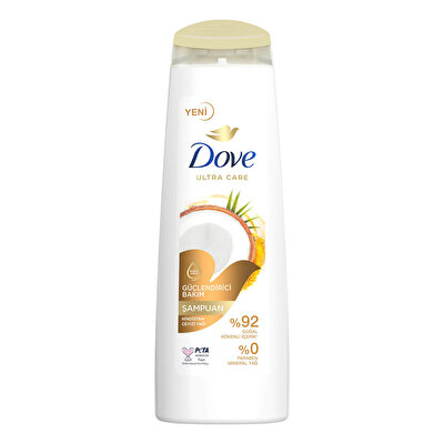 Dove Dove Ultra Care Saç Bakım Şampuanı Güçlendirici Bakım, Hindistan Cevizi Yağı 400 ml