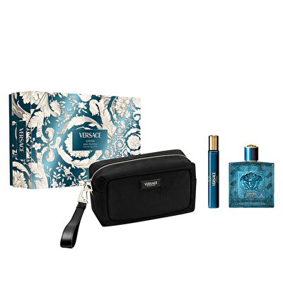 Versace Versace Eros Erkek EDT Parfüm 100 ml + Seyahat Boy Parfüm 10 ml + Çanta