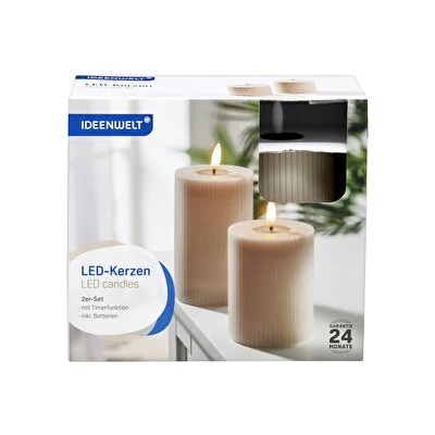 Ideenwelt Ideenwelt Led Oluklu Mum 2'li