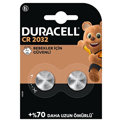 Duracell Duracell CR 2032 Lityum Düğme Pil (2’li paket) 3V, (CR2032)