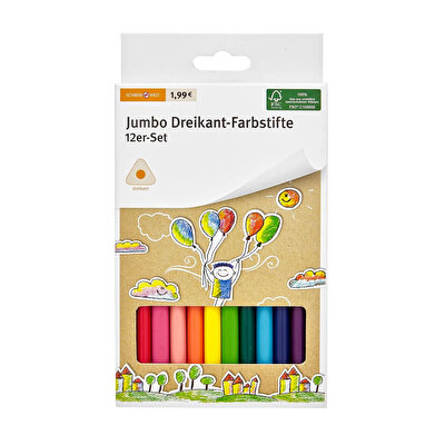 Schreibwelt Schreibwelt Kuru Boya Kalemi Seti Jumbo Üçgen Gövdeli 12'li