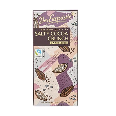 Das Exquisite Das Exquisite Çikolata Bitter Kakao Parçacıklı ve Deniz Tuzlu 100 gr