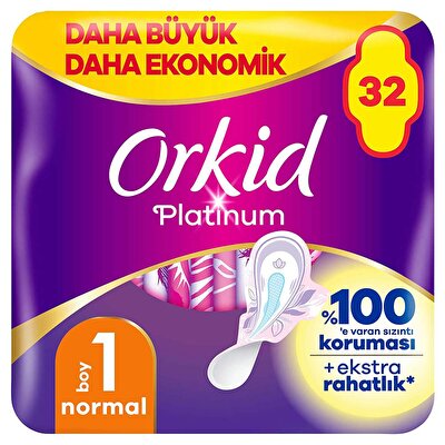 Orkid Orkid Hijyenik Ped Platinum Dörtlü Paket Normal Ped 32'li