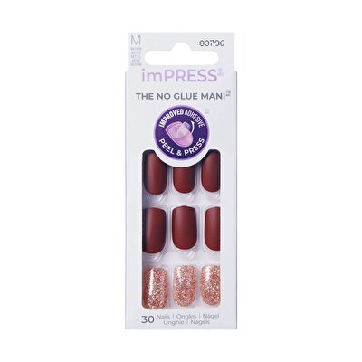 Impress Impress Color Kendinden Yapışkanlı Takma Tırnak Kısa Parlak Kırmızı