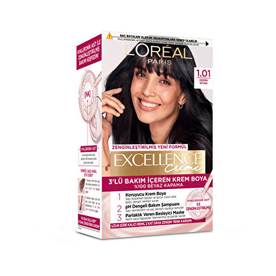 L’Oréal Paris L’Oréal Paris Excellence Creme Saç Boyası Derin Siyah 1.01