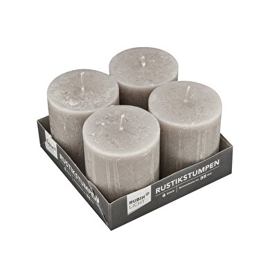 Rubin Licht Rubin Licht Mum Silindir Rustik 80x70 Taş Rengi 4'lü