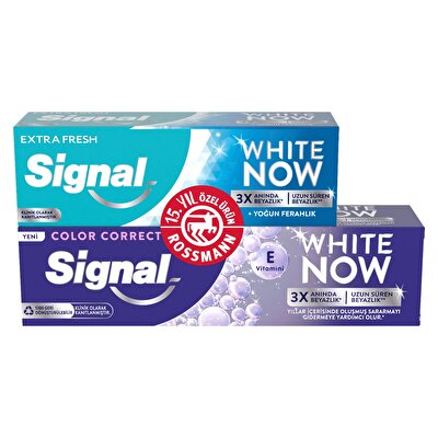 Signal Signal Diş Macunu White Now Color Correct 75 ml + White Now Extra Fresh 50 ml