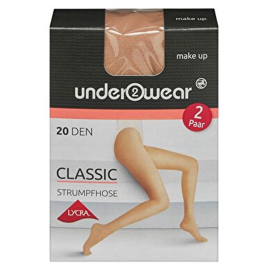 Underwear Underwear Likralı Külotlu İnce Çorap 20 den, Ten Rengi 44/46 Beden