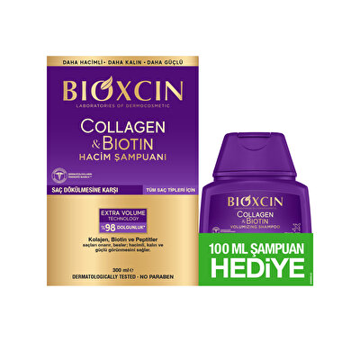 Bioxcin Bioxcin Hacimlendirici Şampuan Collagen & Biotin 300 ml + 100 ml