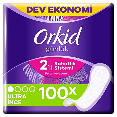 Orkid Orkid Günlük Ped Yaprak Dev Ekonomik Paket 100'lü