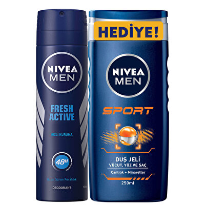 Nivea Men Nivea Men Fresh Active Deodorant 150 ml + Hediye Sport Duş Jeli 250 ml