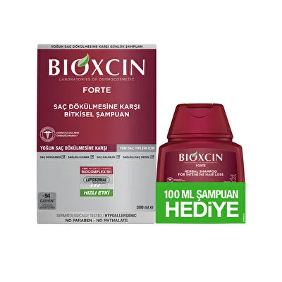 Bioxcin Bioxcin Saç Dökülmesine Karşı Bitkisel Şampuan Forte 300 ml + 100 ml