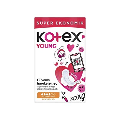 Kotex Kotex Young Hijyenik Ped Gündüz Süper Ekonomik 22'li