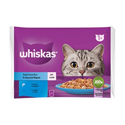 Whiskas Whiskas Yaş Kedi Maması Poşet Balık Favorileri 4x85 gr