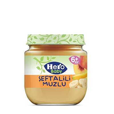 Hero Baby Hero Baby Şeftali ve Muz Püreli Kavanoz Mama 120 gr